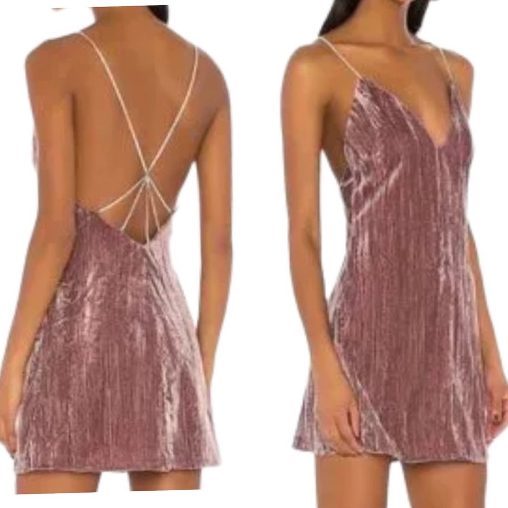 NBD Velvet V-neck Mini Dress